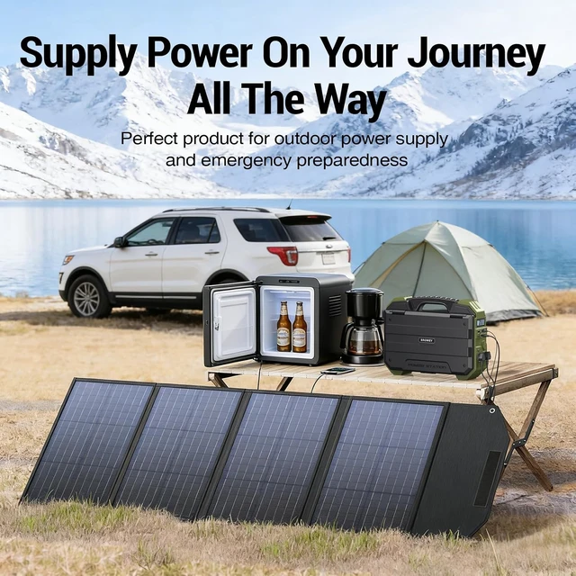 Alt view image 3 of 7 - 1600W (3200W Peak) Portable Power Station with 40W+120W Solar Panel,1024Wh LiFePO4 Battery, USB-C 100W Fast Charging, Solar Generator for Camping, RV, Home Backup, Emergency and power outages