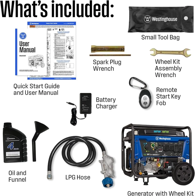Alt view image 4 of 7 - 12500 Watt Dual Fuel Home Backup Portable Generator, Remote Electric Start, Transfer Switch Ready, Gas and Propane Powered