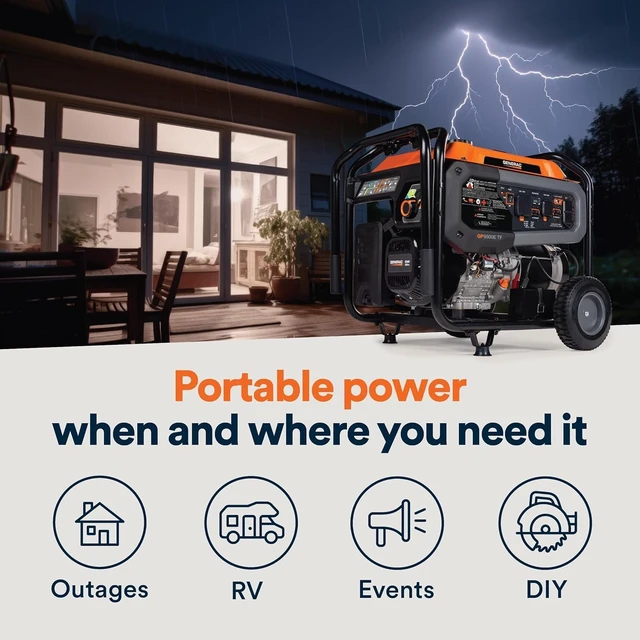 Alt view image 4 of 7 - 12,500 Starting Watt Tri-Fuel Portable Generator, Electric Start,Gas, Propane, Or Natural Gas Fuel Options, COsense CO Detection, 9.5 Hour Runtime, Emergency Home Backup, 49 State Compliant