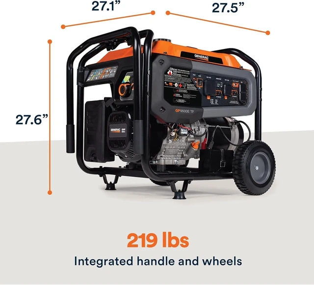 Alt view image 6 of 7 - 12,500 Starting Watt Tri-Fuel Portable Generator, Electric Start,Gas, Propane, Or Natural Gas Fuel Options, COsense CO Detection, 9.5 Hour Runtime, Emergency Home Backup, 49 State Compliant
