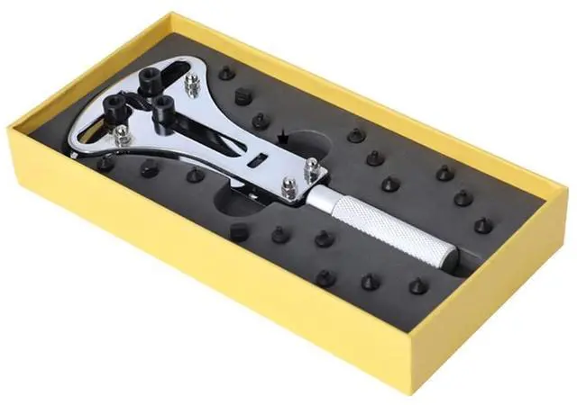 Main image of Universal Adjustable Watch Case Opener 3 Prongs Watches Back Cover Removing Tool Watch Repairing & Battery Replacement - Silver