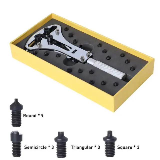 Alt view image 2 of 4 - Universal Adjustable Watch Case Opener 3 Prongs Watches Back Cover Removing Tool Watch Repairing & Battery Replacement - Silver