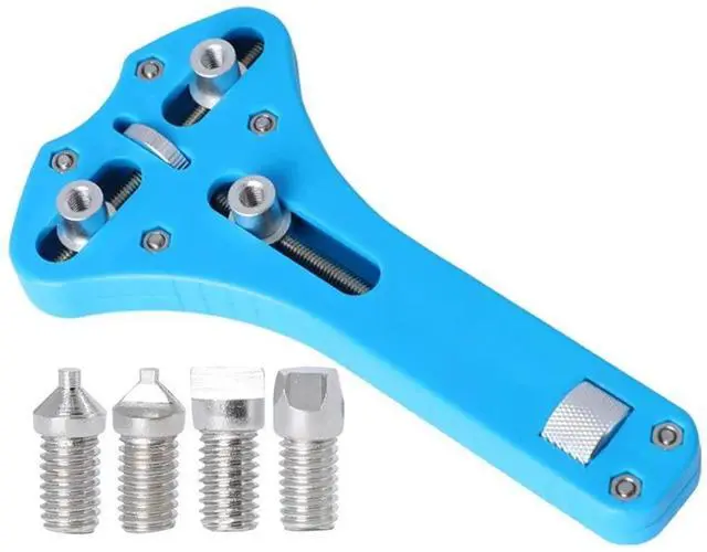 Main image of Universal Adjustable Watch Case Opener 3 Prongs Watches Back Cover Removing Tool Watch Repairing & Battery Replacement - Blue