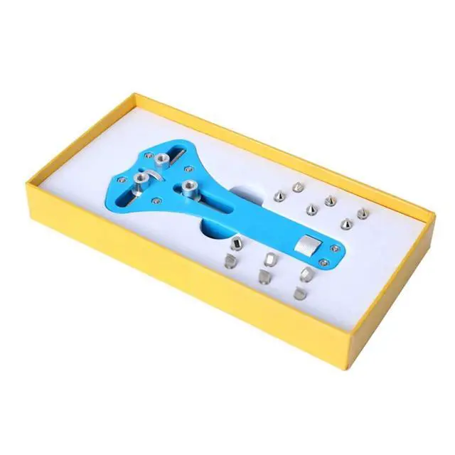 Alt view image 2 of 6 - Universal Adjustable Watch Case Opener 3 Prongs Watches Back Cover Removing Tool Watch Repairing & Battery Replacement - Blue