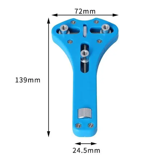 Alt view image 3 of 6 - Universal Adjustable Watch Case Opener 3 Prongs Watches Back Cover Removing Tool Watch Repairing & Battery Replacement - Blue