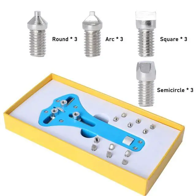 Alt view image 4 of 6 - Universal Adjustable Watch Case Opener 3 Prongs Watches Back Cover Removing Tool Watch Repairing & Battery Replacement - Blue