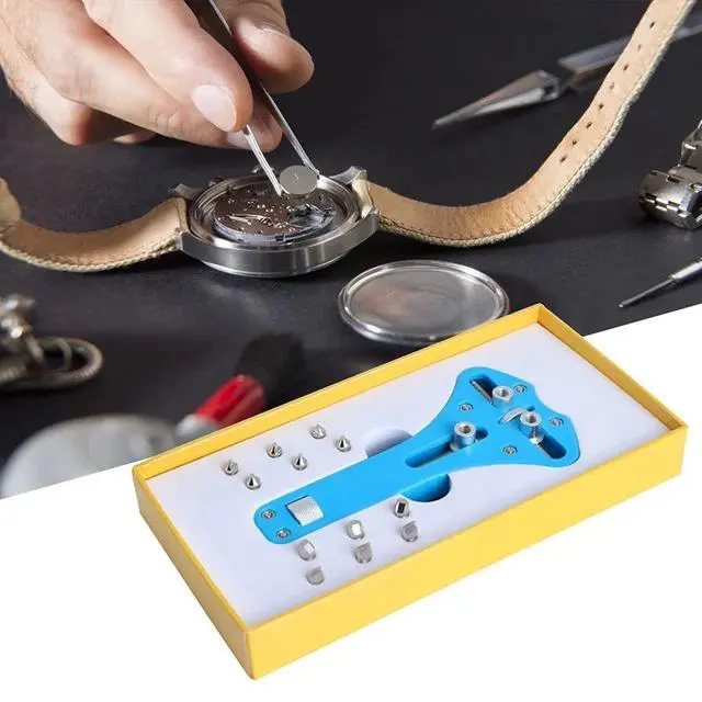 Alt view image 6 of 6 - Universal Adjustable Watch Case Opener 3 Prongs Watches Back Cover Removing Tool Watch Repairing & Battery Replacement - Blue