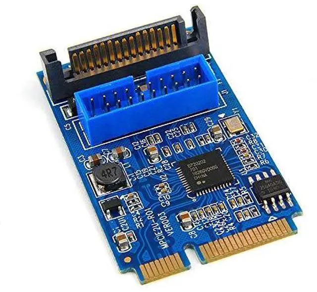 Main image of Mini PCIE to USB 3.0 19-pin Expansion Card Riser Adapter SATA Power Mini PCI Express to Dual Ports USB Front Panel Socket Raiser