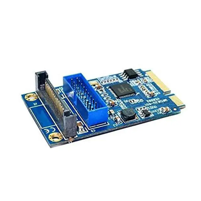 Alt view image 6 of 7 - Mini PCIE to USB 3.0 19-pin Expansion Card Riser Adapter SATA Power Mini PCI Express to Dual Ports USB Front Panel Socket Raiser