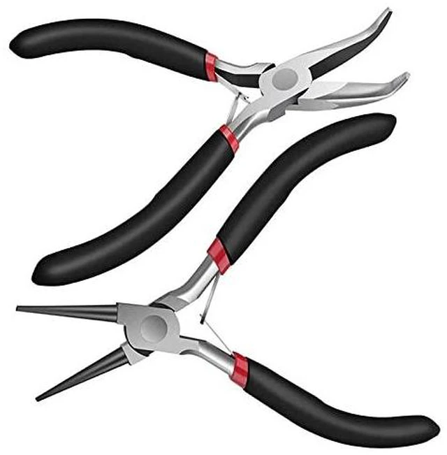 Main image of 2Pack Bent Chain Nose Pliers and Round Nose Pliers for Crafting and Repair Jewelry Making Supplies