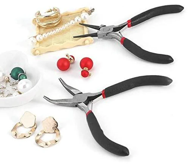 Alt view image 3 of 4 - 2Pack Bent Chain Nose Pliers and Round Nose Pliers for Crafting and Repair Jewelry Making Supplies