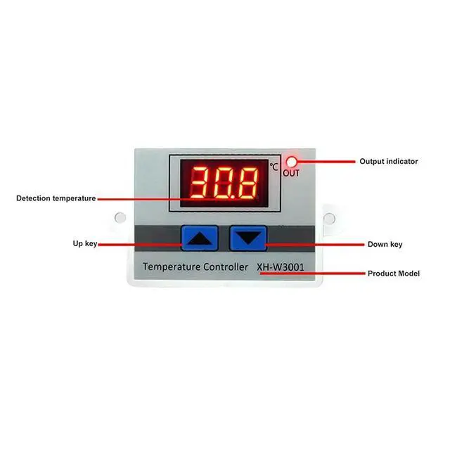 Alt view image 5 of 6 - Xh-W3001 Digital Thermostat Temperature Switch Microcomputer Temperature Controller Temperature Control Switch - 12V/120W