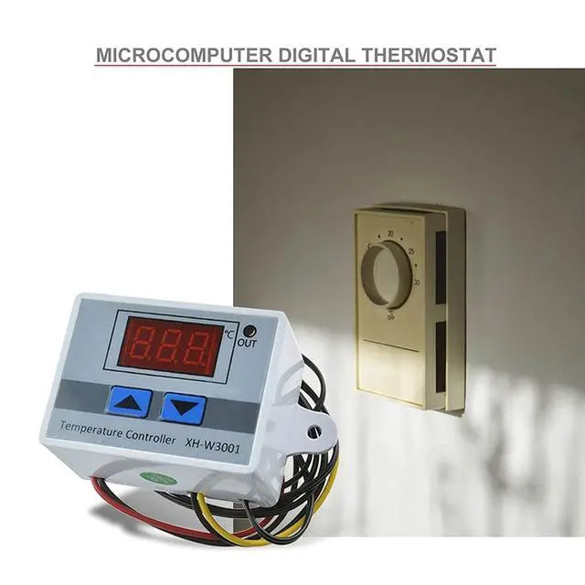 Alt view image 6 of 6 - Xh-W3001 Digital Thermostat Temperature Switch Microcomputer Temperature Controller Temperature Control Switch - 12V/120W