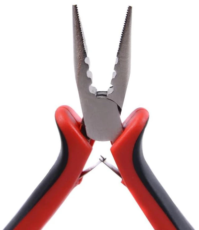 Alt view image 6 of 6 - 3 Holes Hair Extension Pliers With Teeth Micro Beads Tubes Open & Remove Tools Pliers for I-tip Hair Extensions