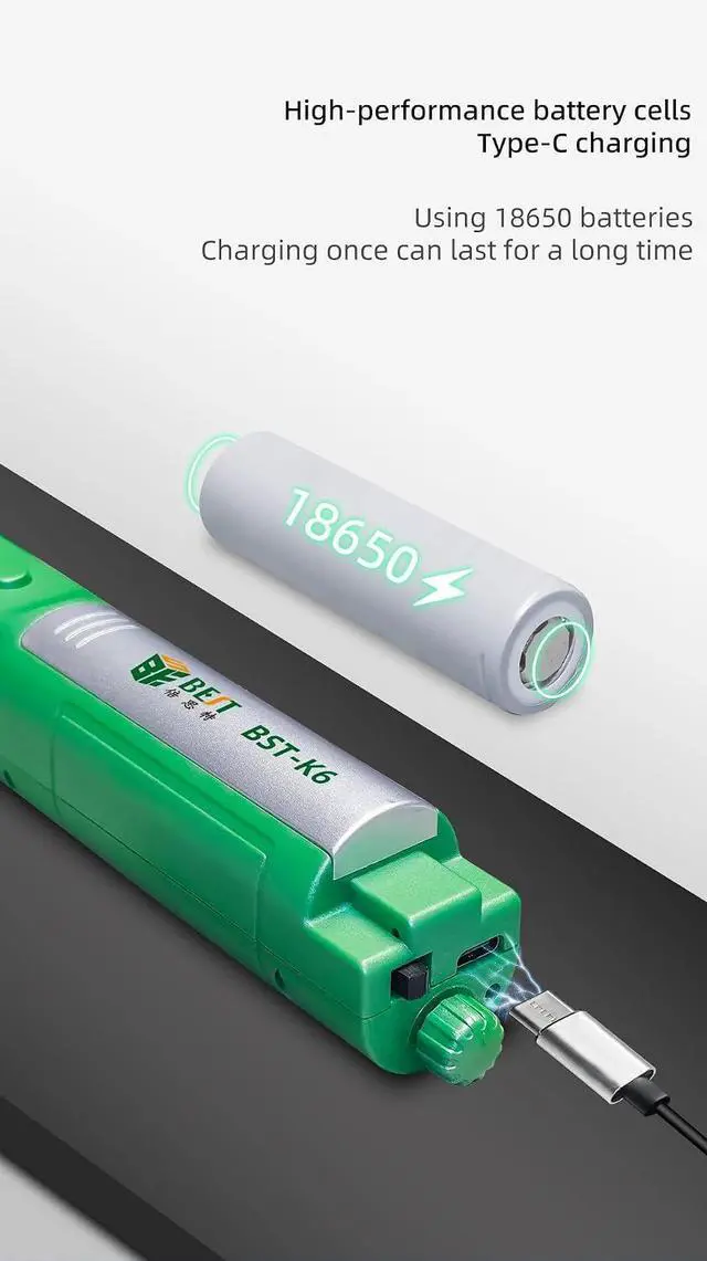 Alt view image 7 of 7 - BST-K6 Integrated Motor & Concentric Coaxial Needle Glue Remover with Detachable Battery