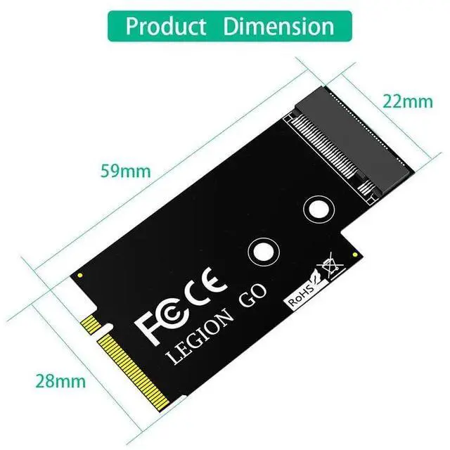 Alt view image 2 of 3 - M2 Adapter for Lenovo Legion Go Handheld Conversion for 2230 2242 2260 2280 Solid State Drive M.2 NVME SSD PCIe 4.0 Adapter Card