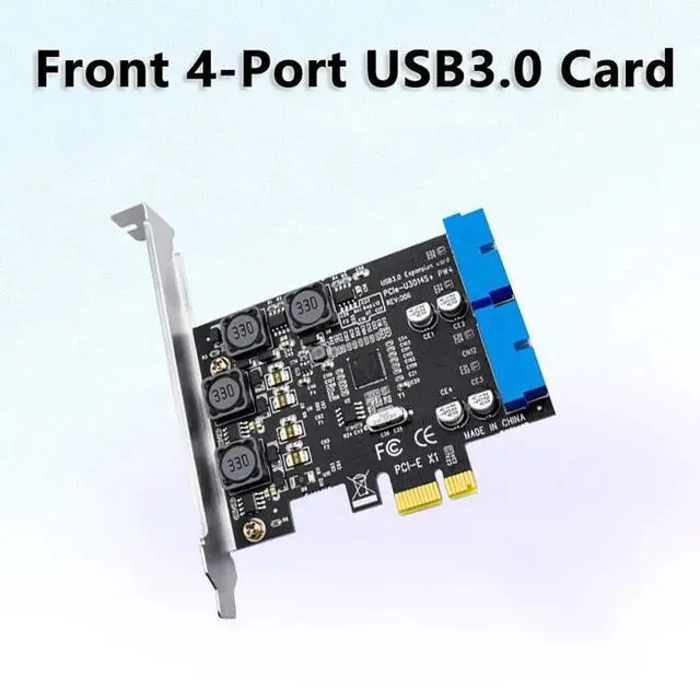 Alt view image 3 of 3 - PCIE to USB3.0 19/20PIN Expansion Card PCI-E PCI Express X1 to 4Port Front USB 3.0 5Gb Controller USB HUB Adapter for PC Desktop