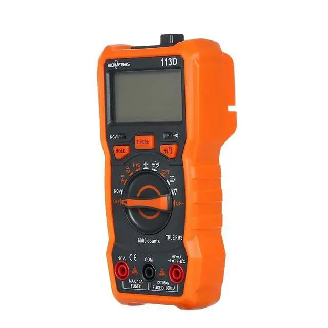 Alt view image 2 of 7 - RM113D NCV Digital Multimeter 6000 Counts Auto Ranging AC/DC Voltage Temperature Measuring Meter Flash Light Backlight Large Screen with Magnetic Suction