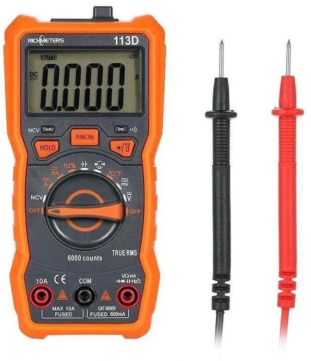 Main image of RM113D NCV Digital Multimeter 6000 Counts Auto Ranging AC/DC Voltage Temperature Measuring Meter Flash Light Backlight Large Screen with Magnetic Suction