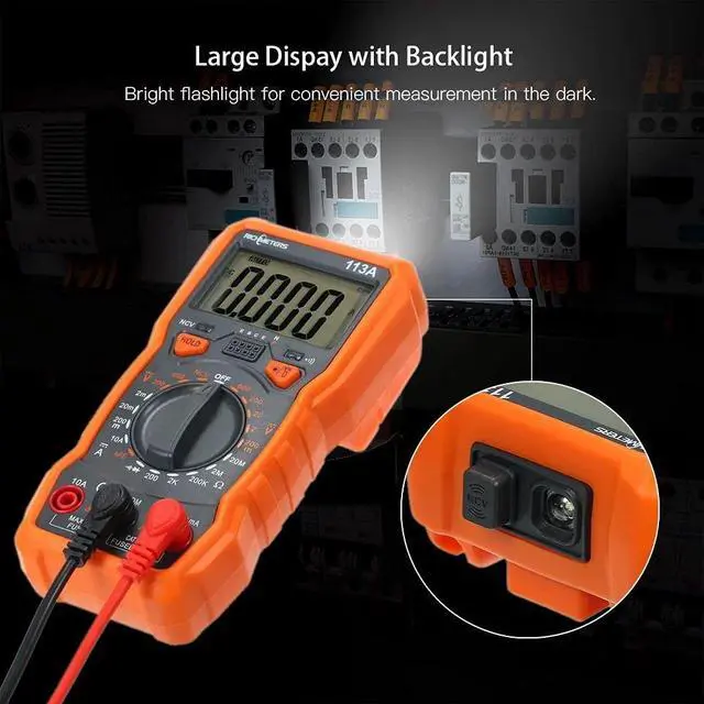 Alt view image 7 of 7 - RM113D NCV Digital Multimeter 6000 Counts Auto Ranging AC/DC Voltage Temperature Measuring Meter Flash Light Backlight Large Screen with Magnetic Suction