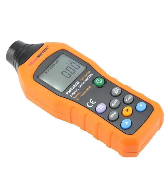 Alt view image 2 of 7 - PM6208B Digital Tachometer Digital Non-Contact Tachometer RPM Speed Meter Revolution Meter Speed Measuring Instrument
