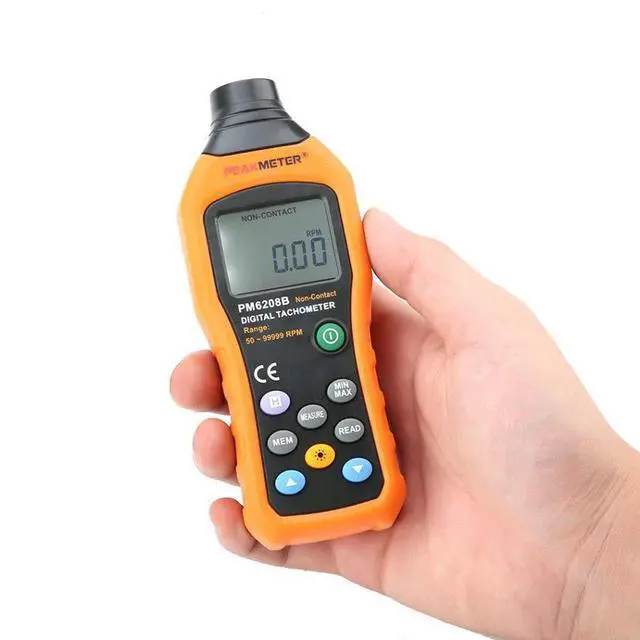 Alt view image 5 of 7 - PM6208B Digital Tachometer Digital Non-Contact Tachometer RPM Speed Meter Revolution Meter Speed Measuring Instrument
