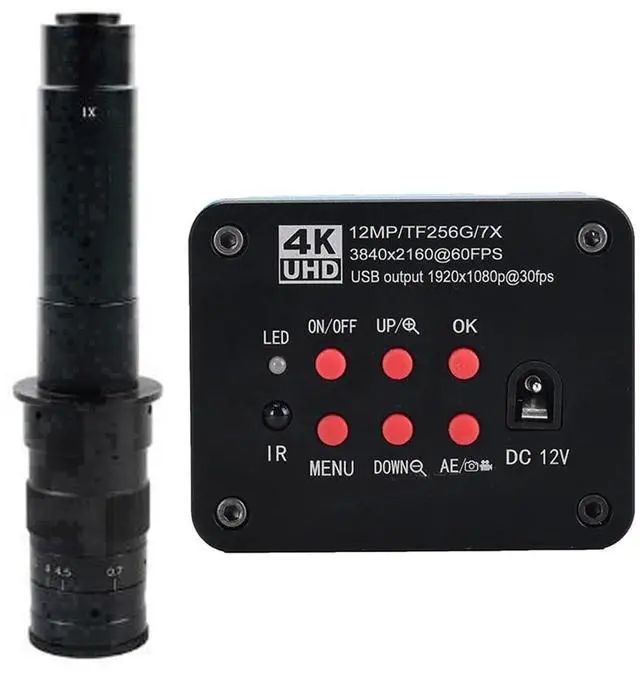 Main image of 4K UHD FHD 60FPS Microscope Camera Industrial Electronic Video Digital Microscope & 300X C-Mount Lens - Blue