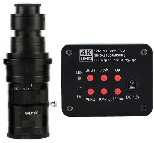 Main image of 4K UHD FHD 60FPS Microscope Camera Industrial Electronic Video Digital Microscope & 200X C-Mount Lens - Blue