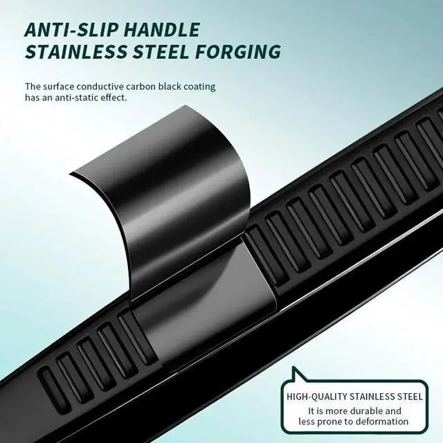 Alt view image 3 of 5 - 1Pcs Tweezers With Rubber Tips Tweezers Rubber PVC Silicone Coated Bend 1 Tweezers