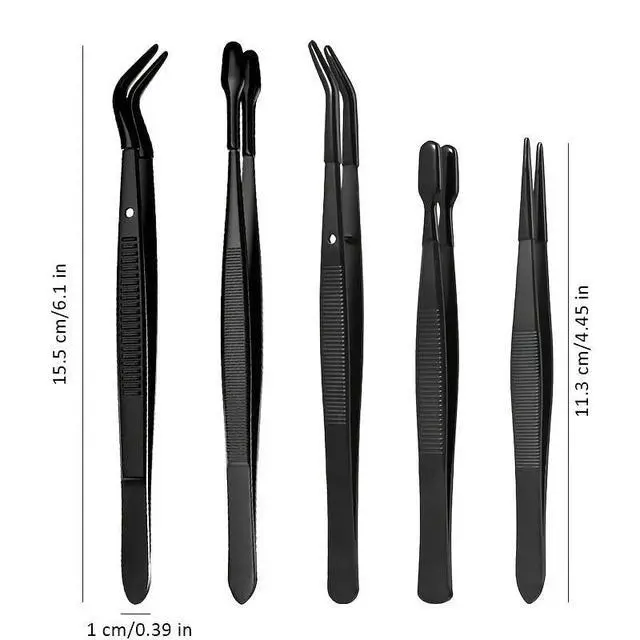 Alt view image 4 of 5 - 1Pcs Tweezers With Rubber Tips Tweezers Rubber PVC Silicone Coated Bend 1 Tweezers