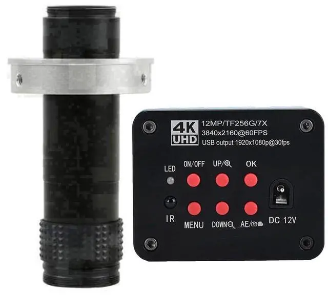 Main image of 4K UHD FHD 60FPS Microscope Camera Industrial Electronic Video Digital Microscope & 120X C-Mount Lens - Blue
