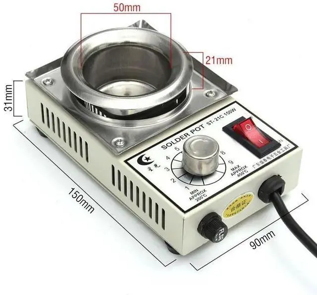 Alt view image 3 of 3 - 150W AC 220V High Quality Temperature Controlled Soldering Pot 500g Melting Tin Pot Tin Cans