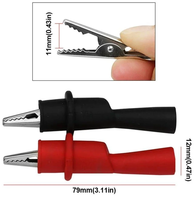 Alt view image 3 of 4 - 1Pair Alligators-Crocodile Test-Clip Multimeter Tester Probe Clamp 10A/1000V Wire Tips Test-Clip Clamp For Multi-Meter Tester