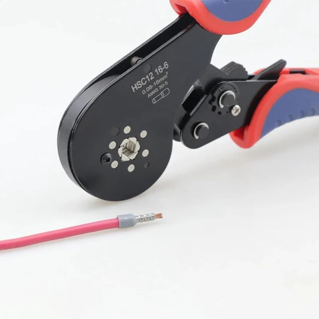 Alt view image 7 of 7 - Ferrule Crimping Tool HSC12 16-6 Tubular Terminal Mini Pliers For Large Size Terminals Electrical Clamps 0.08-16mm²/30-5AWG