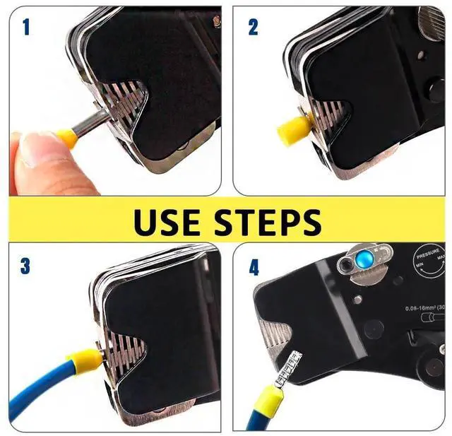 Alt view image 5 of 6 - Ratchet Crimping Pliers AWG 30-6 (0.08-16mm²) Barrel Terminal Cable Crimping Tools Manual Pliers