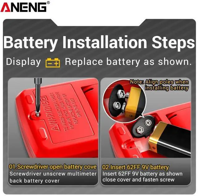 Alt view image 2 of 7 - SZ852 Digital Multimeter 1999 Counts 600V AC DC Voltage Current Resistance Tester hFE Transistor Diode Test & Combination Line Withe Box - Red