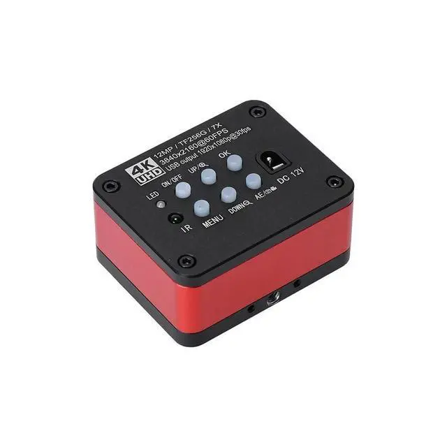 Alt view image 4 of 6 - 4K UHD FHD 60FPS Microscope Camera Industrial Electronic Video Digital Microscope & 500X C-Mount Lens - Red