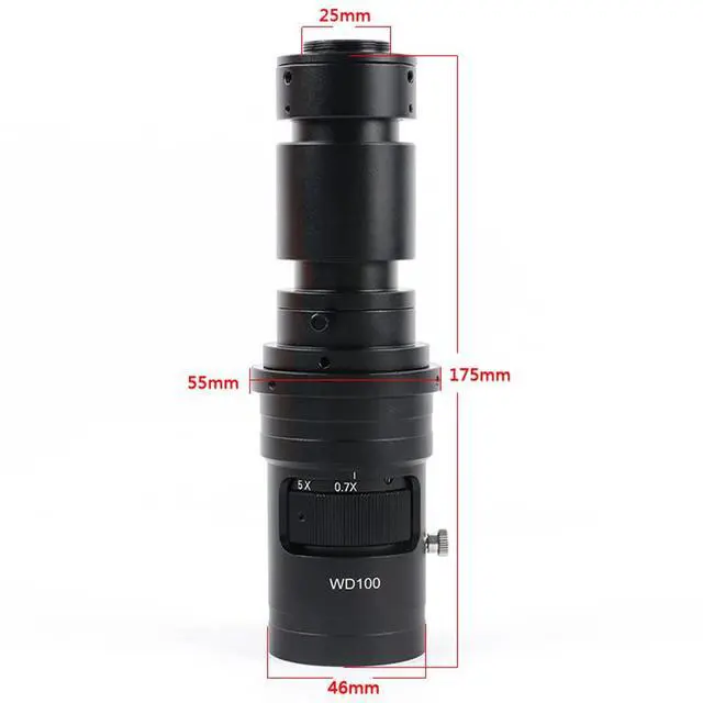 Alt view image 2 of 7 - 2025 34MP 2K 1080P 60FPS HDMI USB Industrial Digital Video Microscope Camera & 500X C-Mount Lens With 56-LED Adjustable Ring Light - Black