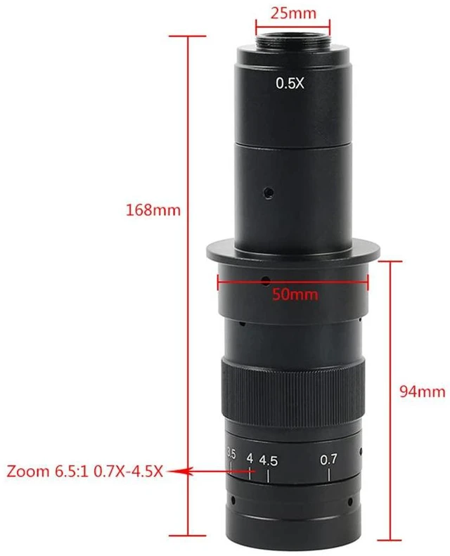 Alt view image 6 of 6 - 4K UHD FHD 60FPS Microscope Camera Industrial Electronic Video Digital Microscope & 180X C-Mount Lens Whit 56-LED Adjustable Ring Light - Blue