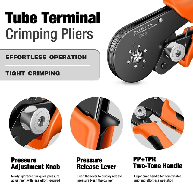 Alt view image 2 of 5 - SJC8 25-6 Hexagonal Ratchet Crimper for End Sleeves and Ferrules 0.08-25mm² Wire Ferrule Crimping Tool Hand Crmper Plier