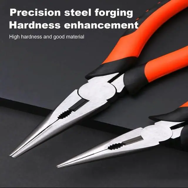 Alt view image 2 of 5 - 8 Inch Long Nose Pliers Insulated - High Carbon Steel Needle Nose Pliers with Wire Cutter for DIY Crafts Electrical Repairs