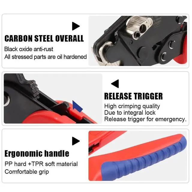 Alt view image 7 of 7 - Ferrule Crimping Tool YE 16-4H Tubular Terminals 0.08-16mm²/30-5AWG Mini Pliers Adjust Knob To Control Electrical Clamps