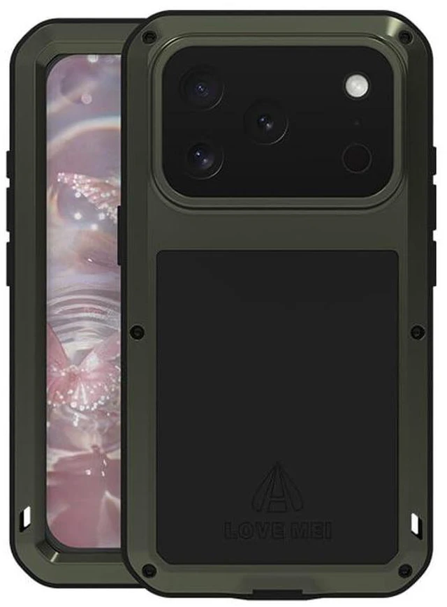 Main image of Powerful Phone Case for iPhone 17 Pro Metal Armor Shock Dirt Proof Water Cases - Army Green