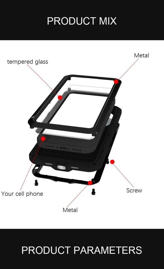 Alt view image 6 of 7 - Powerful Phone Case for iPhone 17 Pro Metal Armor Shock Dirt Proof Water Cases - Army Green