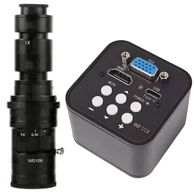 Main image of 1080P 60FPS HDMI VGA USB Type C Video Microscope Camera & 500X C-Mount Lens
