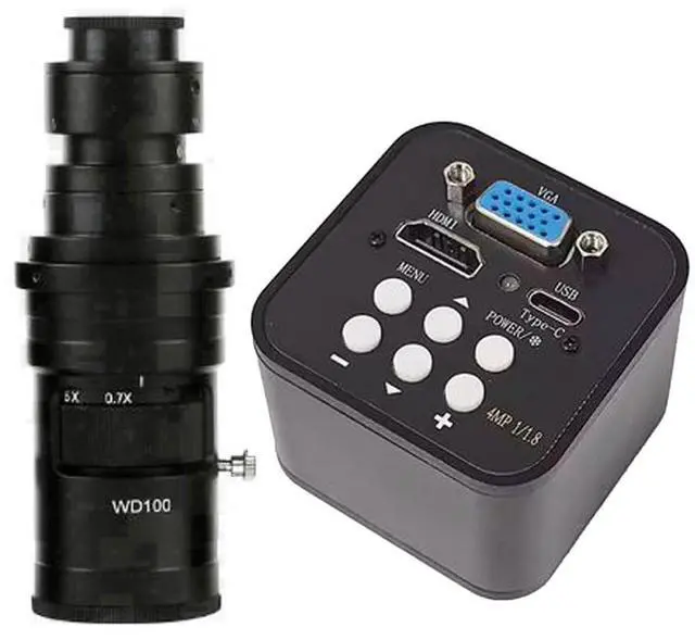 Main image of 1080P 60FPS HDMI VGA USB Type C Video Microscope Camera & 200X C-Mount Lens