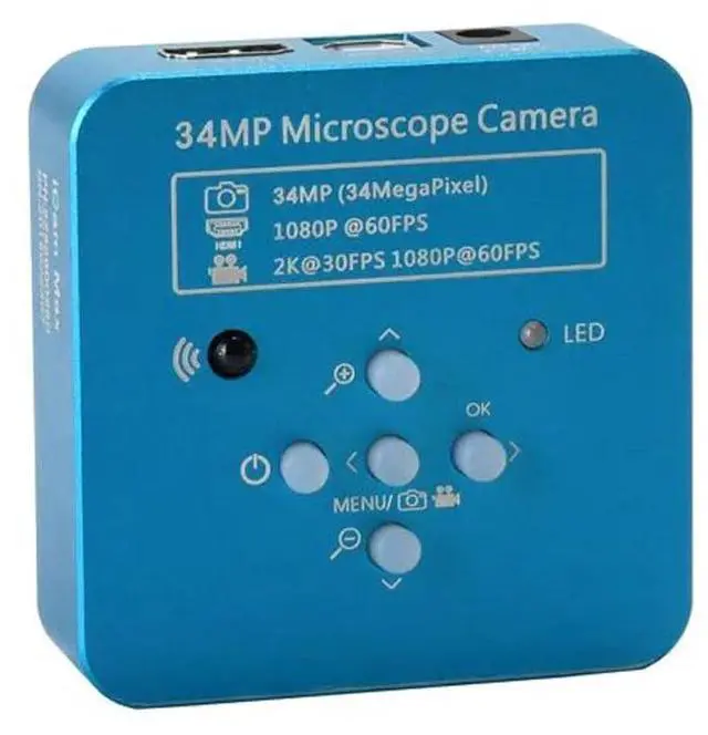 Main image of 34MP 2K 1080P 60FPS HDMI USB Industrial Digital Video Microscope Camera - Blue