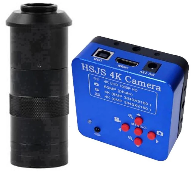 Main image of 20205 HSJS 4K 60MP HDMI USB Industrial Video Microscope Camera For Phone PCB Repair & 100X C-Mount Lens