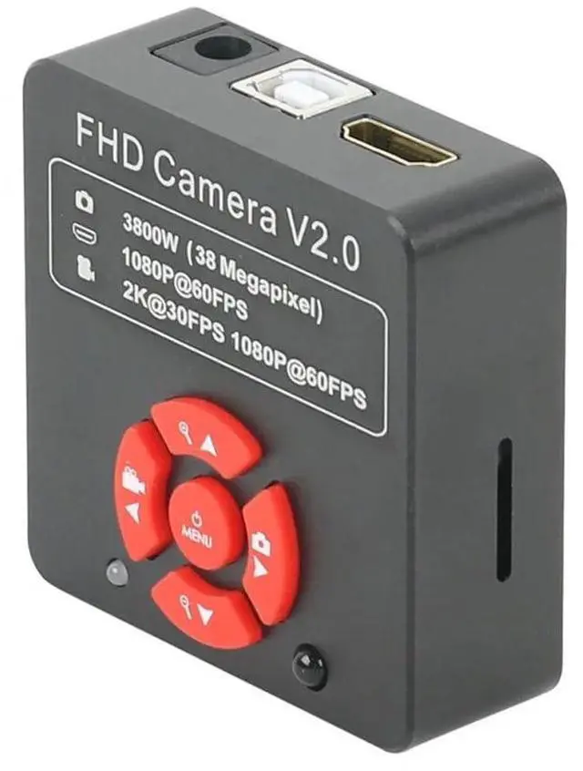 Alt view image 4 of 7 - 38MP 2K 1080P 60FPS Industry Video HDMI USB Microscope Camera & 300X C-Mount Lens With 56-LED Adjustable Ring Light