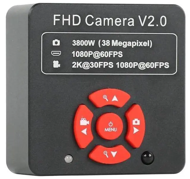 Alt view image 3 of 7 - 38MP 2K 1080P 60FPS Industry Video HDMI USB Microscope Camera & 300X C-Mount Lens With 56-LED Adjustable Ring Light